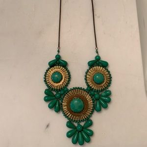 Aqua and gold necklace